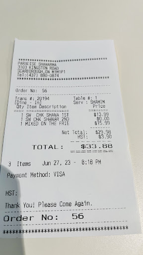 Photo of Paradise Shawarma - 3103 Kingston Rd, Scarborough, ON M1M 1P1