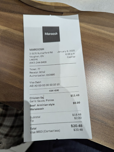 Photo of Shawarma Maroosh - 3175 Rutherford Rd UNIT 2, Concord, ON L4K 5Y6