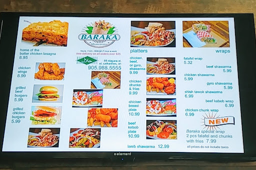 Photo of Shawarma Baraka - 86 Niagara St, St. Catharines, ON L2R 4L1