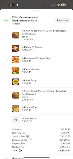 Photo of Palms Shawarma & Mediterranean Cafe - 6734 Lundy's Ln unit 4, Niagara Falls, ON L2G 1V5