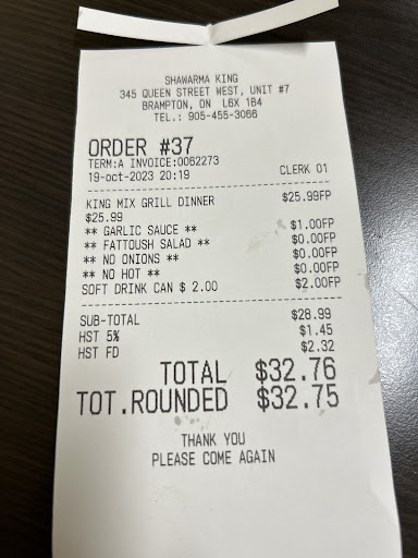 Photo of Shawarma king Brampton - 345 Queen St W, Brampton, ON L6Y 3A9