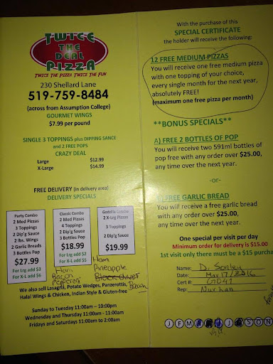 Photo of Twice The Deal Pizza - 230 Shellard Ln, Brantford, ON N3T 0B9
