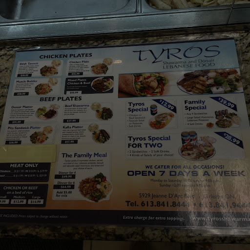 Photo of Tyros Shawarma & Donair - 5929 Jeanne D'Arc Blvd S, Orléans, ON K1C 6V8