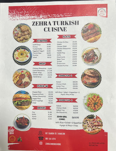 Photo of Zehra Turkish Cuisine - 997 Cannon St E, Hamilton, ON L8L 2H4