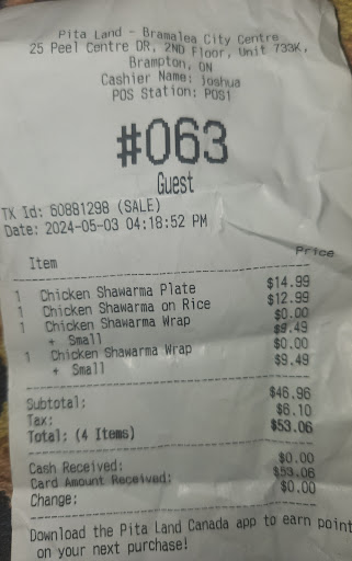 Photo of Pita Land Shawarma - Bramalea - 25 Peel Centre Dr, Brampton, ON L6T 3R5