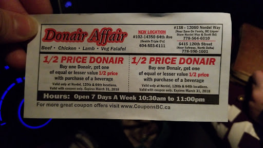 Photo of Donair Affair - 12080 Nordel Way, Surrey, BC V3W 1P6
