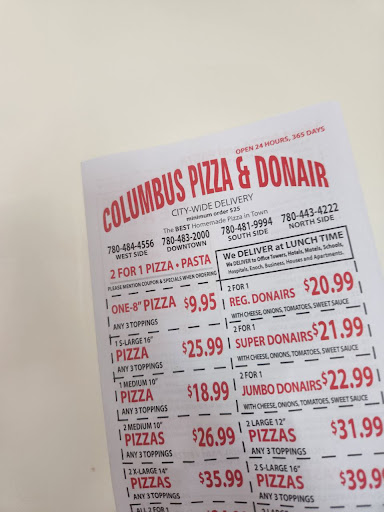 Photo of Columbus Pizza and Donair - 8230 175 St NW, Edmonton, AB T5T 1V1