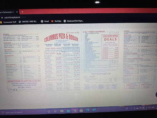 Photo of Columbus Pizza and Donair - 8230 175 St NW, Edmonton, AB T5T 1V1