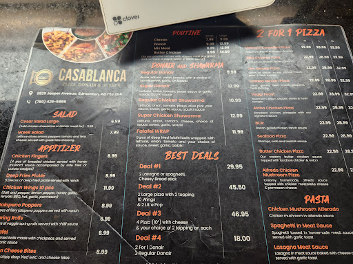 Photo of Casablanca Pizza & Donair - 9929 Jasper Ave, Edmonton, AB T5J 2X5