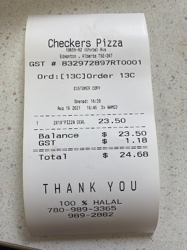 Photo of Checkers Pizza & Kabab (Whyte Ave. Branch) - 10658 Whyte Ave NW, Edmonton, AB T6E 2A7