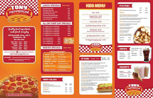 Photo of Tony Pepperoni Gourmet Pizza - Fredericton South Side - 5 Acorn St #7, Fredericton, NB E3C 2M5