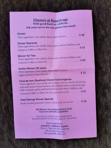 Photo of Beaurivage Bistro - 637 Corydon Ave, Winnipeg, MB R3M 0W3