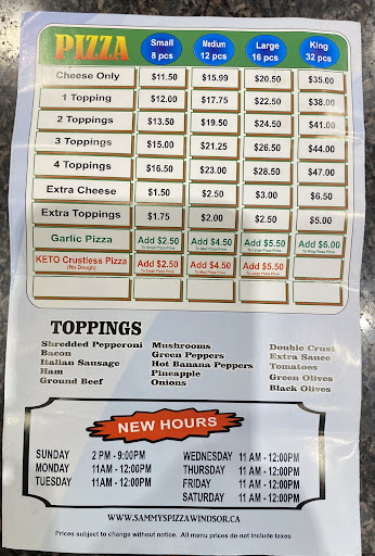 Photo of Sammy's pizza - 2999 Tecumseh Rd E, Windsor, ON N8W 1G6