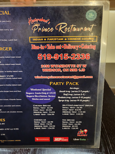 Photo of Hyderabad's Prince Indian Restaurant - 2156 Wyandotte St W, Windsor, ON N9B 1J9