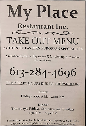 Photo of My Place Restaurant - 2 Main St W, Smiths Falls, ON K7A 1M6