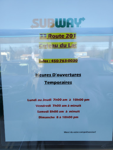Photo of Subway - 33 Quebec 201, Coteau-du-Lac, QC J0P 1B0