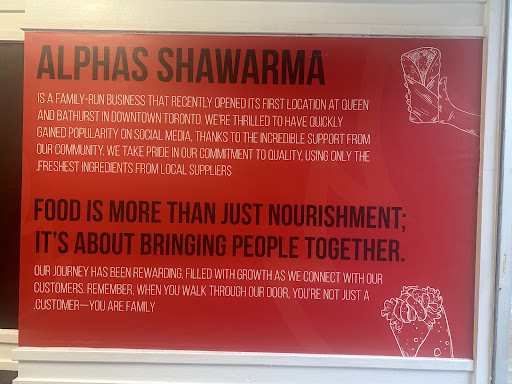 Photo of Alpha’s shawarma - 565 King St W, Toronto, ON M5V 1M1