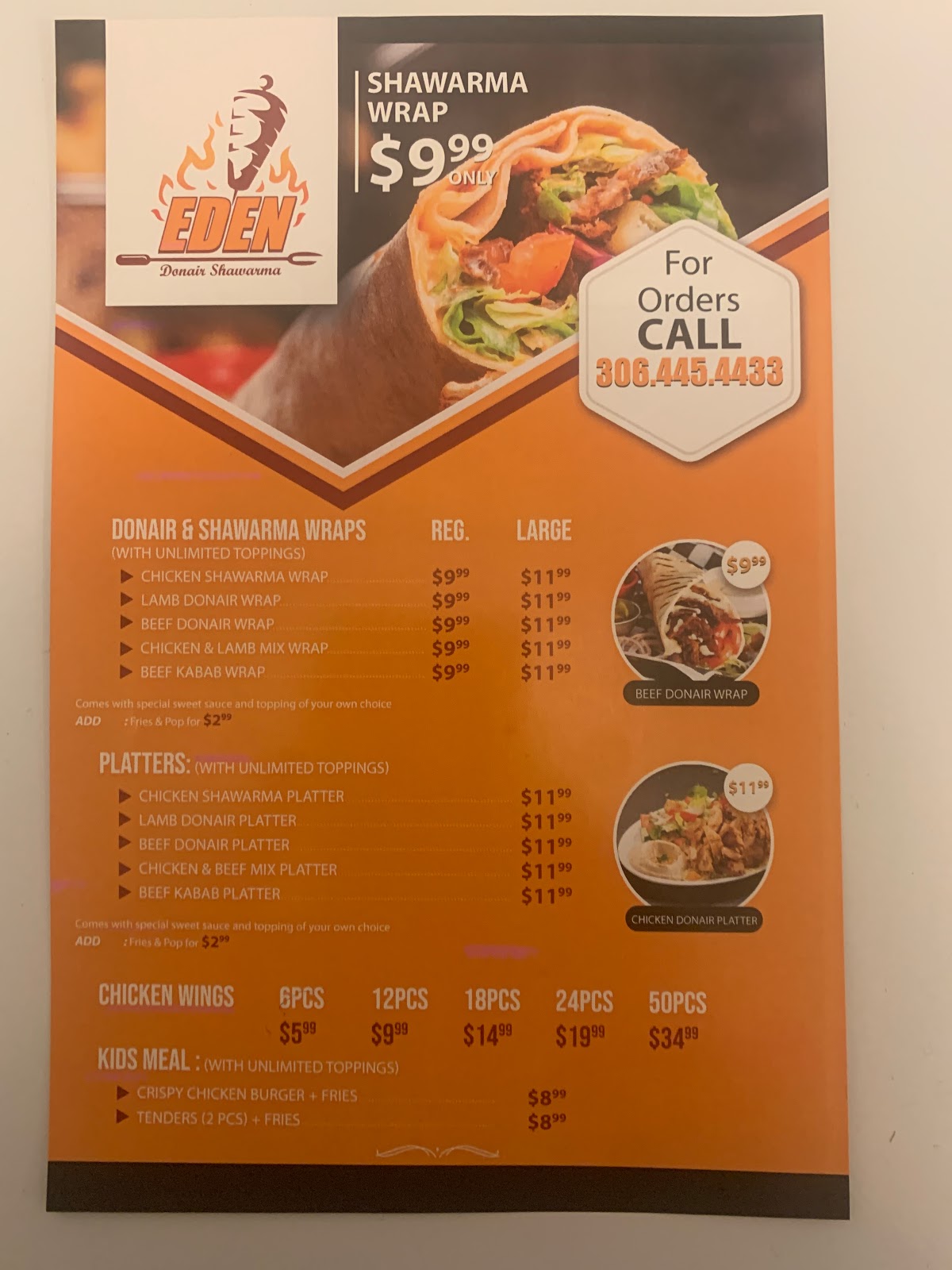 Photo of Eden Donair Shawarma - 1708 Thompson Crescent, North Battleford, SK S9A 3B6