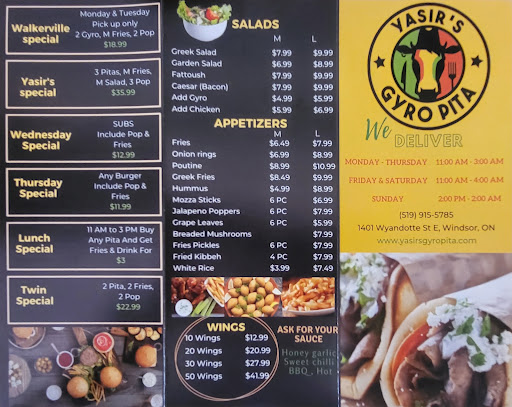 Photo of Yasir's Gyro Pita - 1401 Wyandotte St E, Windsor, ON N9A 3L1