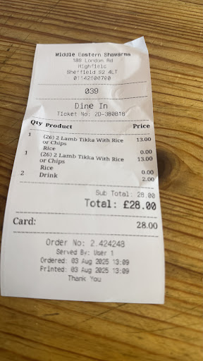 Photo of Middle Eastern Shawarma - 188 London Rd, Highfield, Sheffield S2 4LT