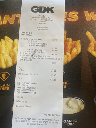 Photo of German Doner Kebab (GDK) - Unit 15, 82 Cambridge St, Aylesbury HP20 1BA