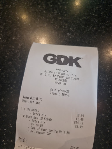 Photo of German Doner Kebab (GDK) - Unit 15, 82 Cambridge St, Aylesbury HP20 1BA