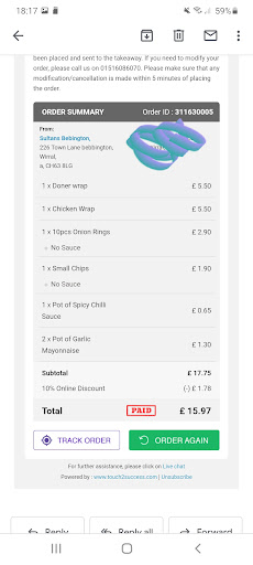 Photo of Sultan's Kebab - 226 Town Ln, Higher Bebington, Birkenhead, Bebington, Wirral CH63 8LG