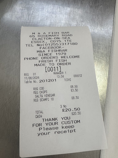 Photo of M & A Fish Bar - M & A Fish Bar, 65 Rosemary Rd, Clacton-on-Sea CO15 1TE