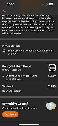 Photo of Bobby's Kebab House - 21 Candlemaker Row, Edinburgh EH1 2QG