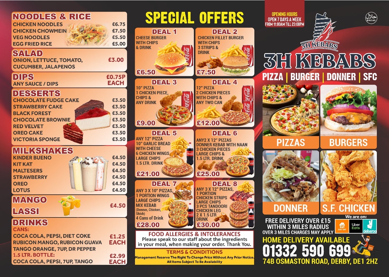 Photo of 3H Kebabs - 74B Osmaston Rd, Derby DE1 2HZ