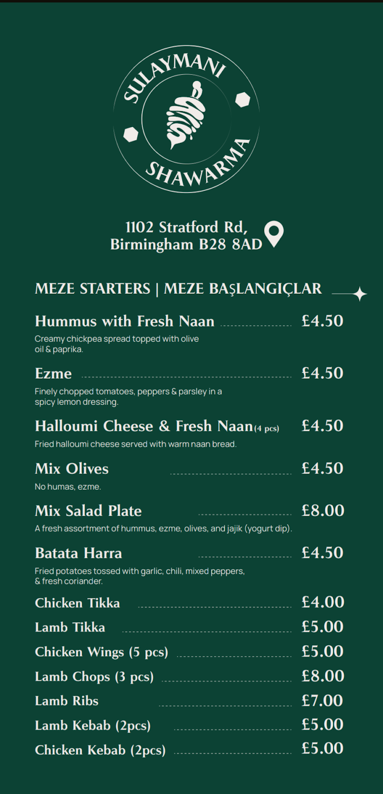 Photo of Sulaymani Shawarma - 1102 Stratford Rd, Birmingham B28 8AD
