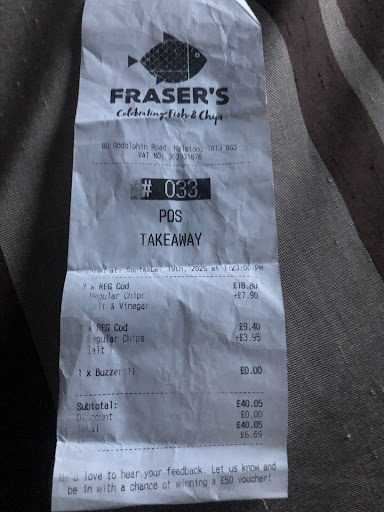 Photo of Fraser's Fish & Chips - 80 Godolphin Rd, Helston TR13 8GS