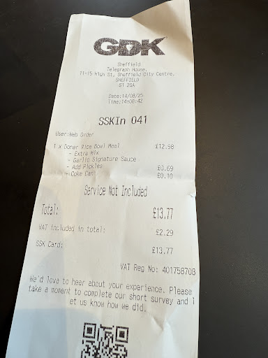 Photo of German Doner Kebab (GDK) - Telegraph House, 11-15 High St, Sheffield City Centre, Sheffield S1 2GA