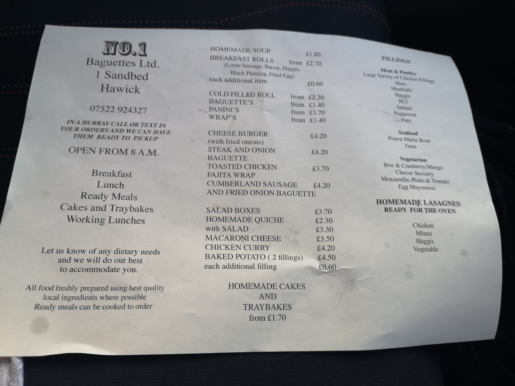 Photo of No. 1 Baguettes - 1 Sandbed, Hawick TD9 0HF