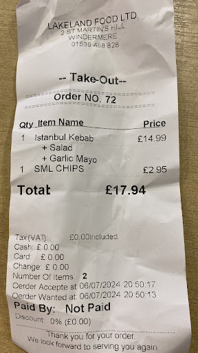 Photo of Lakeland Charcoal Grill Halal - 2, Saint Martins hill, Bowness-on-Windermere, Windermere LA23 3DD