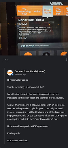 Photo of German Doner Kebab (GDK) - 112 Linthorpe Rd, Middlesbrough TS1 2JR