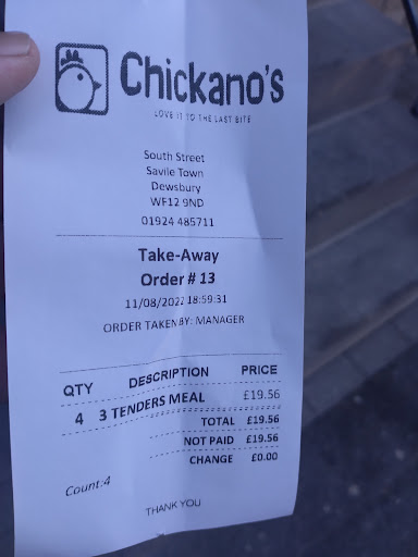 Photo of Chickano's Dewsbury - South St, Savile Town, Dewsbury WF12 9ND