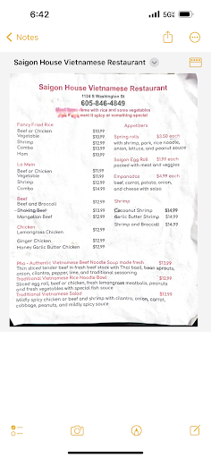 Photo of Saigon House Vietnamese Restaurant - 1124 S Washington St, Aberdeen, SD 57401