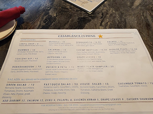 Photo of CASABLANCA MEDITERRANEAN CUISINE - 108 Buckwalter Pkwy Suite 2A, Bluffton, SC 29910
