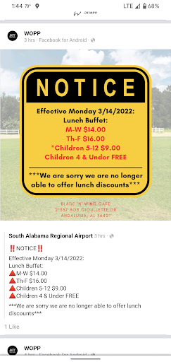 Photo of Blade “N” Wing Cafe - 22307 Bob Guillotte Ln, Andalusia, AL 36421