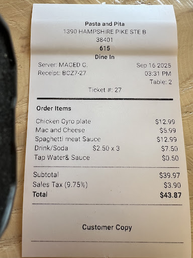 Photo of Pasta and Pita - 1390 Hampshire Pike b, Columbia, TN 38401