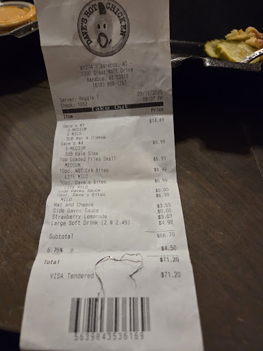 Photo of Dave's Hot Chicken - 1300 Great Wolf Dr suite 108, Baraboo, WI 53913