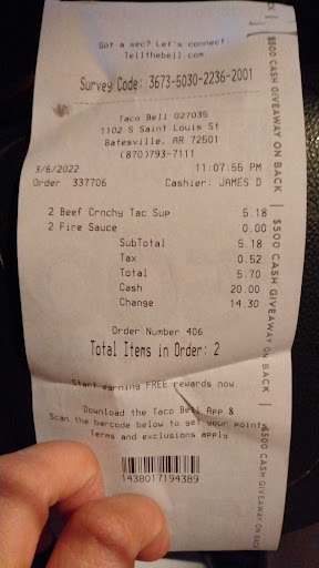 Photo of Taco Bell - 1102 S St Louis St, Batesville, AR 72501