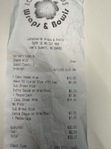 Photo of Longboards Wraps & Bowls - 506 SE Missouri 291 Hwy A, Lee's Summit, MO 64063