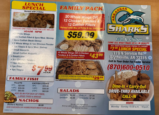 Photo of Sharks Fish & Chicken - Blytheville - 119 N Service Rd, Blytheville, AR 72315