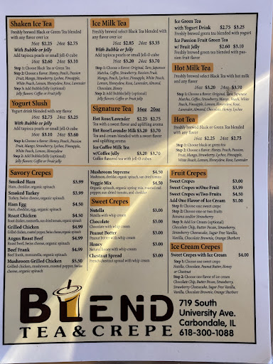 Photo of Blend Tea and Crepe Lounge - Top of underground public house, 719 S University Ave, Carbondale, IL 62901