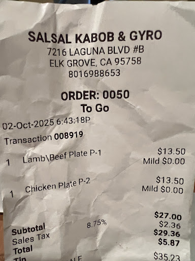 Photo of Salsal Kabob & Gyro Grill - 7216 Laguna Blvd, Elk Grove, CA 95758