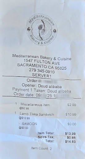 Photo of Mediterranean Bakery & Cuisine - 1547 Fulton Ave C, Sacramento, CA 95825