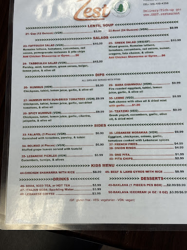 Photo of Zest Mediterranean Cuisine - 1008 Riley St, Folsom, CA 95630