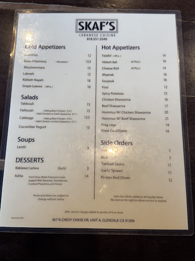 Photo of Skaf's Lebanese Cuisine - 367 N Chevy Chase Dr, Glendale, CA 91206